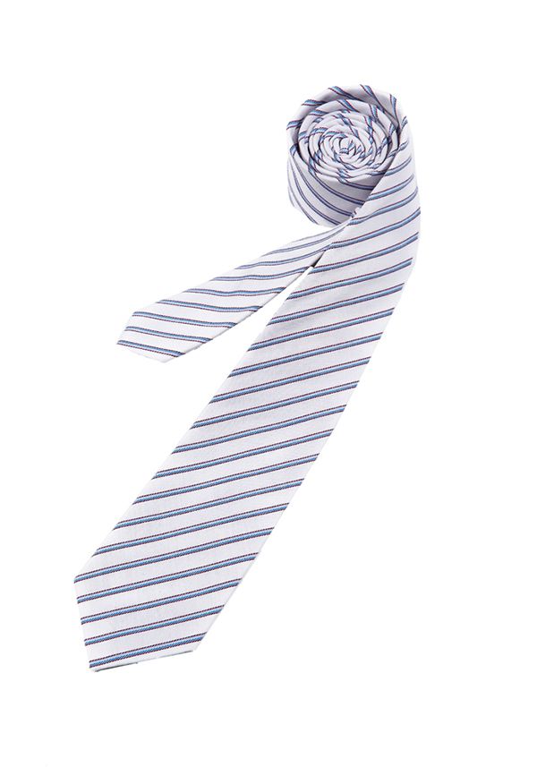 100% Cotton Blue Stripes Skinny Men Tie 