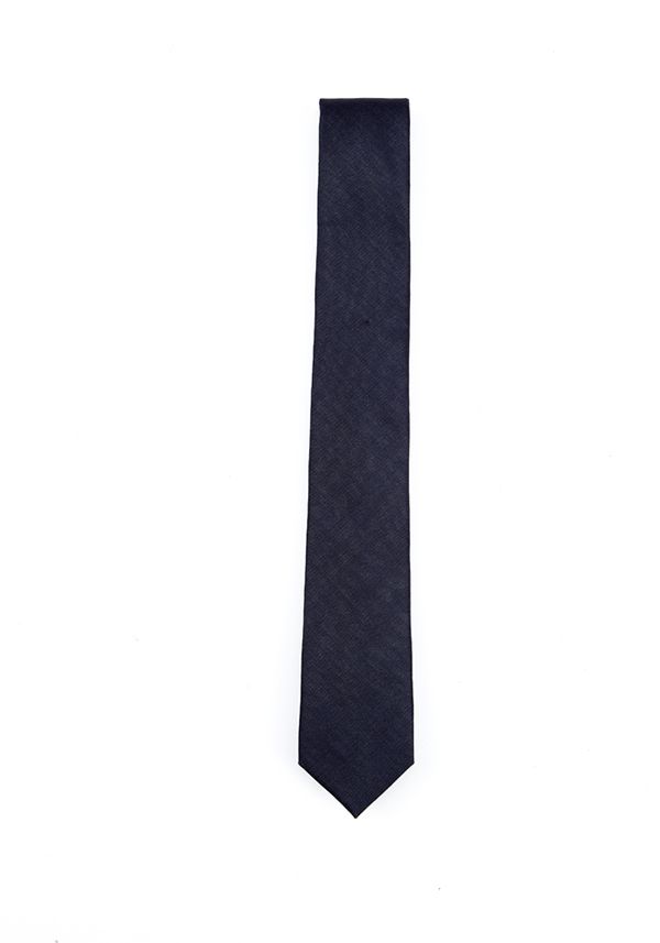 100% Wool Dark Blue Mens Slim Tie 