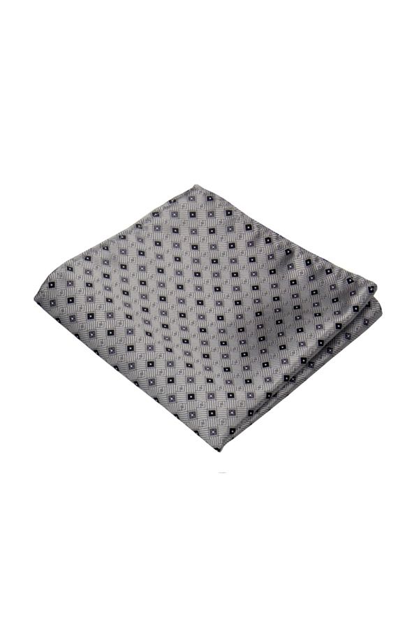 Silver Grey Dots Silk Men Tie &Pocket Square& Necktie Clip 3Pc Set for Men