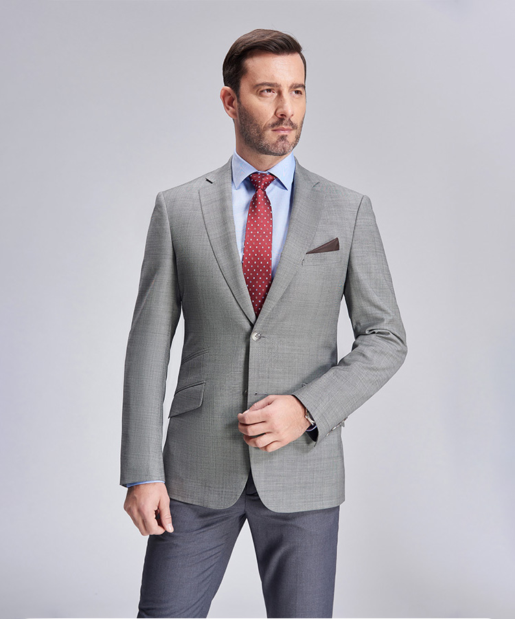 Classic grey business fit suit blazers.