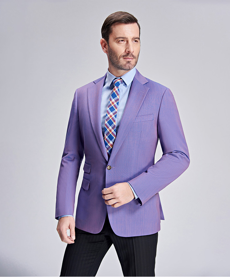 Romantic purple slim fit suit jacket