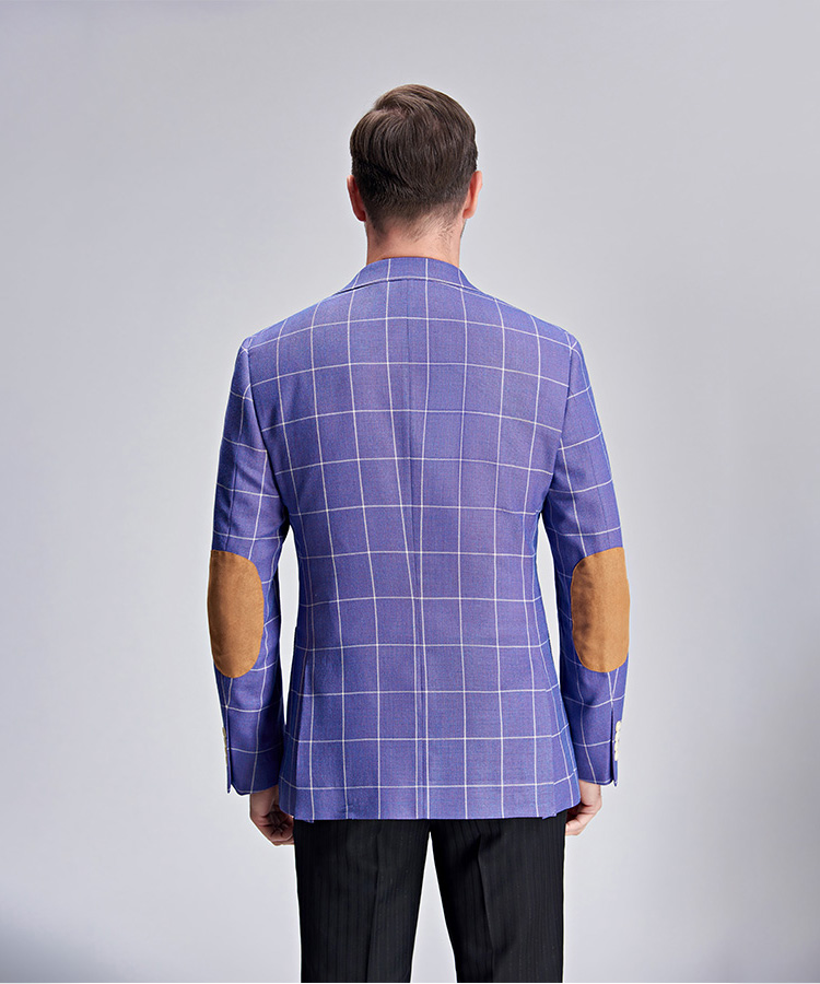  white grid violet purple casual suit jacket