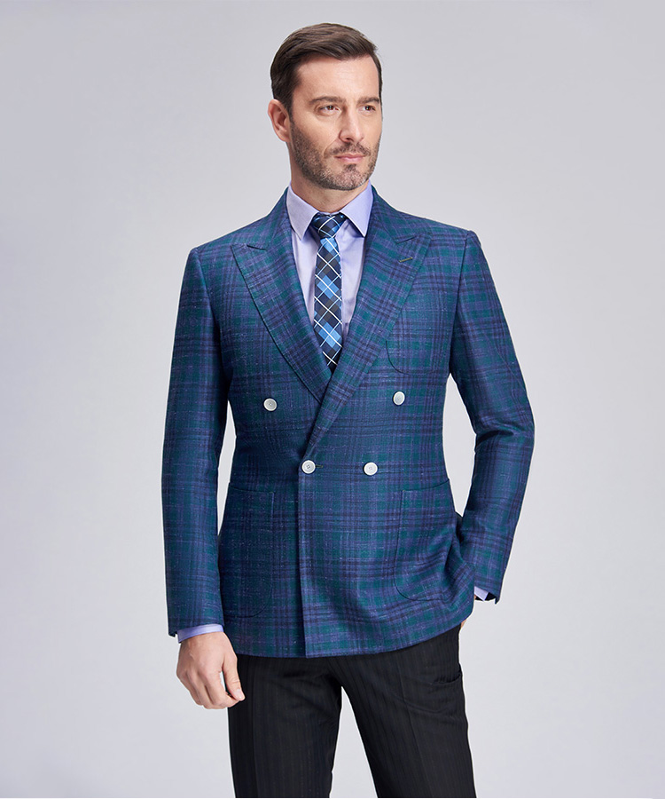 Blue,green and purple matched colorful suit blazer