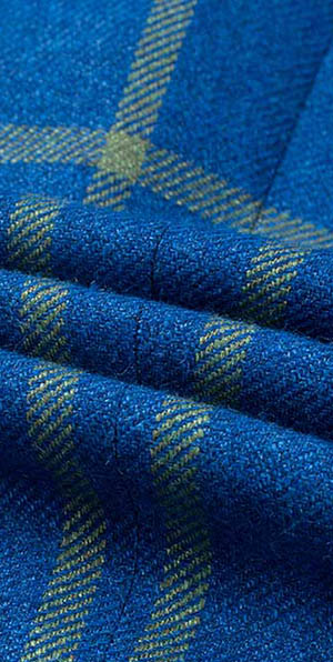 Blue plaid wool blend fashionable  suit jacket
