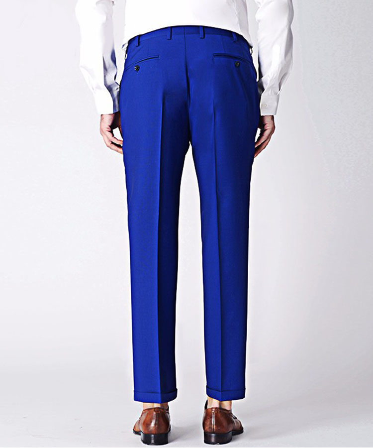 Blue smooth wool blended Fashionable pants