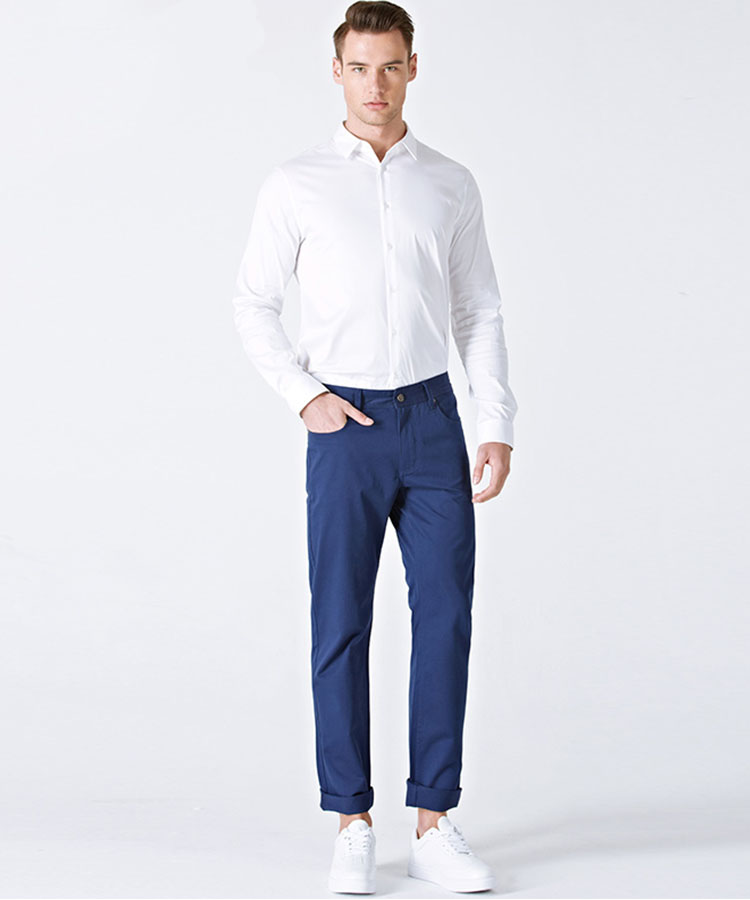 Dark blue simple casual pants for men 