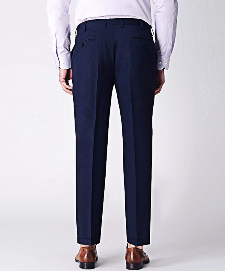 Navy blue smooth wool blended Business  pants 