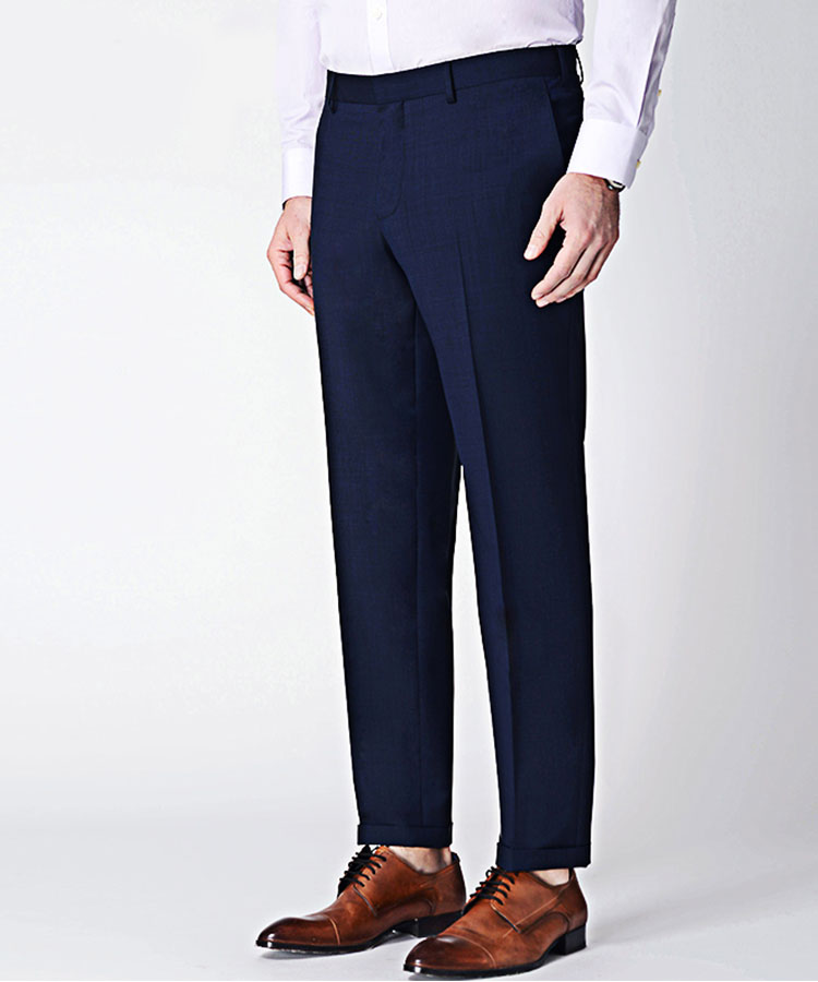 Navy blue smooth wool blended Business  pants 