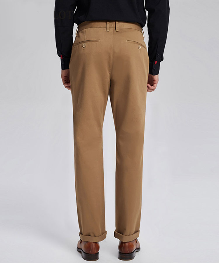 khaki cotton business pants for men