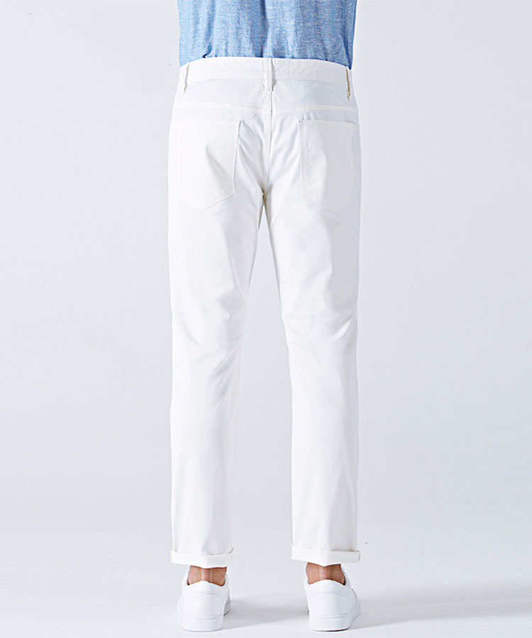 White fashionable fit pants for men