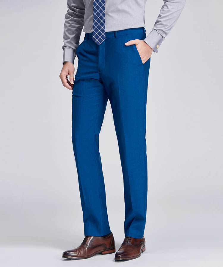 Bright blue modern suit pant for men  