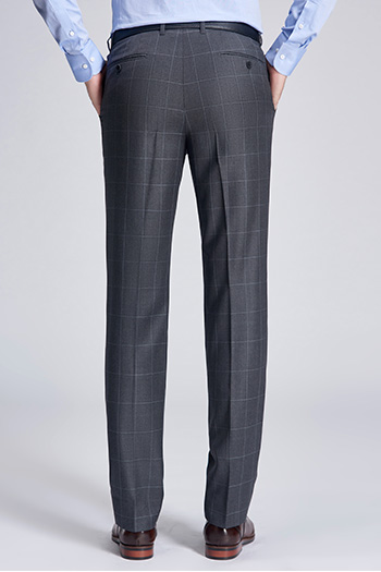 Large squares gray business fit suit pant 