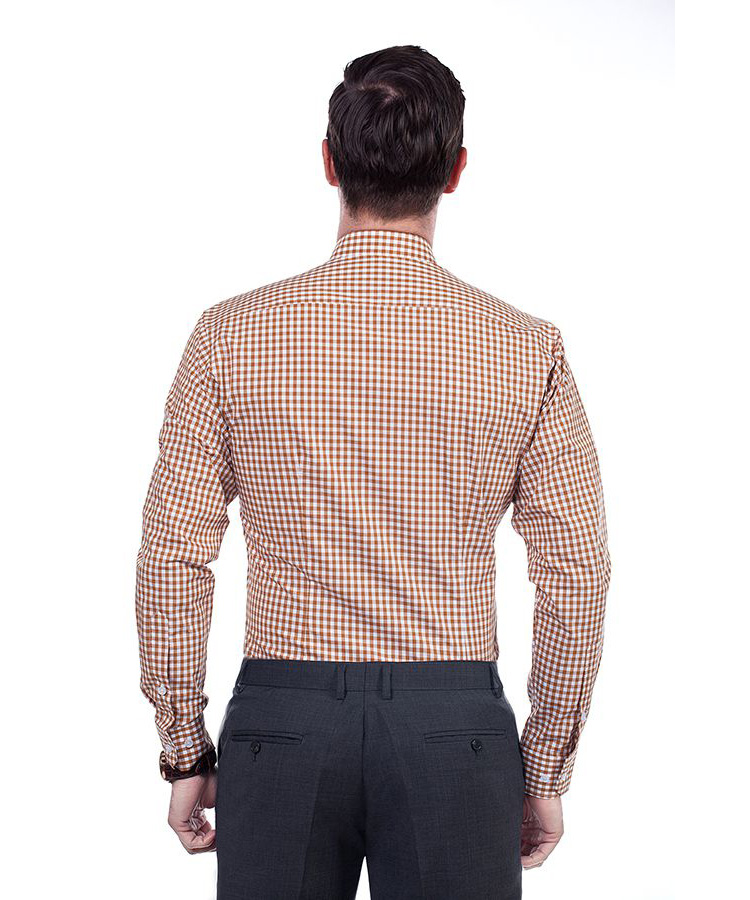 White& Brown plain made to measure shirt 