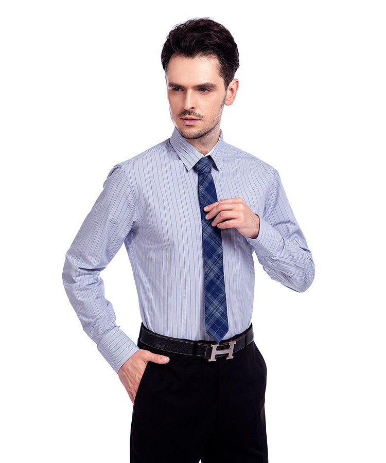 Blue Stripes Made to Measure Shirt for Men 