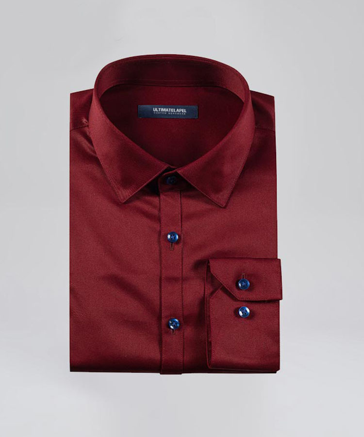 Red 100% cotton gloss dress shirt