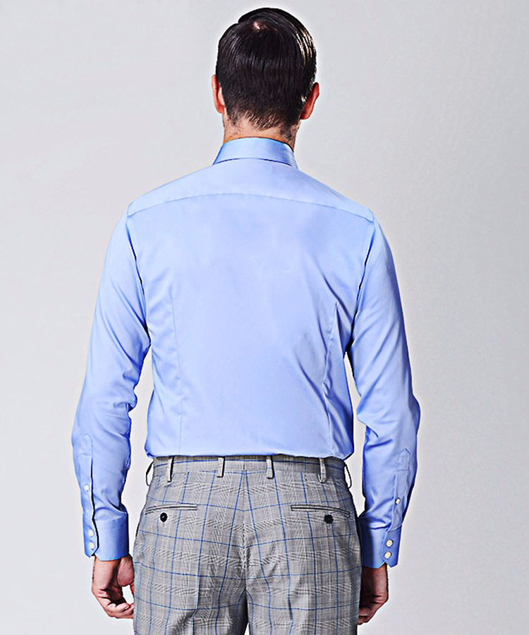 Blue purple 100% cotton classic business shirt