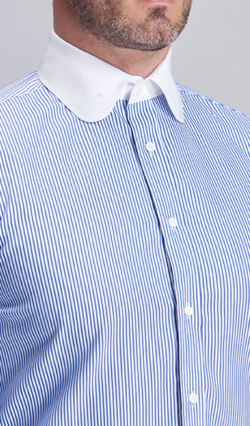 Blue stripe and white collar special men shirt