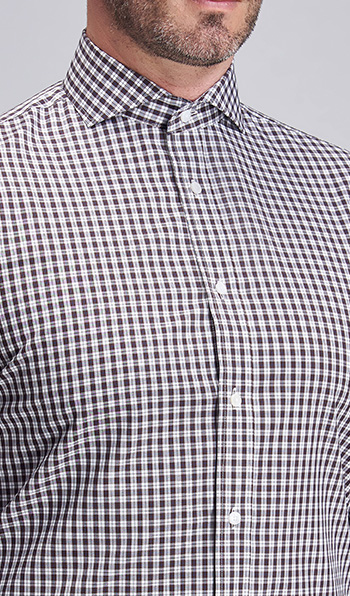 Brown small square special cutaway men shirt