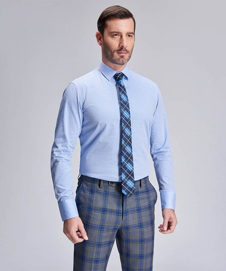 bright blue and white stripe fashionable men shirt 