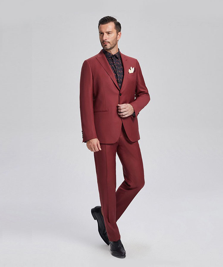 noble red elegant fit suit 