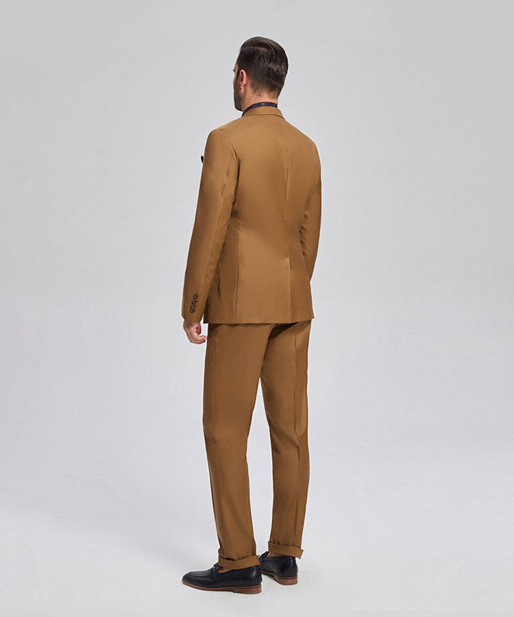 Golden brown 100% wool business fit suit