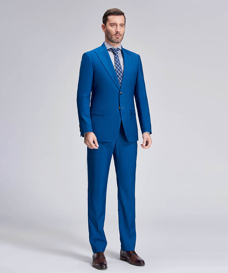 Bright blue modern suit for men