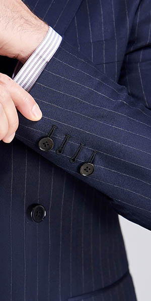 Light gray pinstripe navy blue  gentleman suit