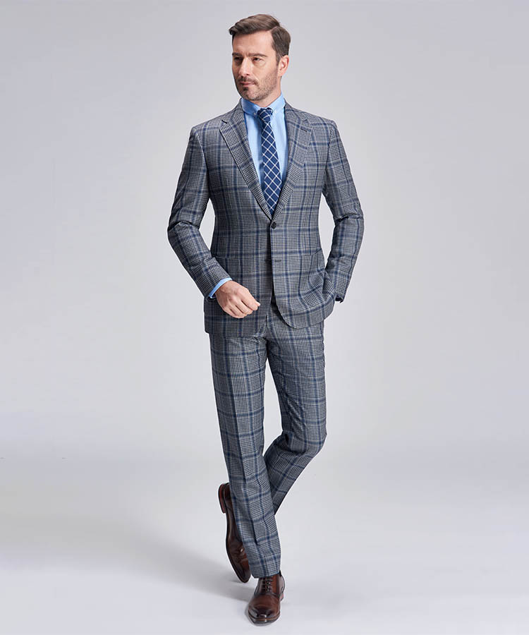 Purple Small squares gray comfortable suit