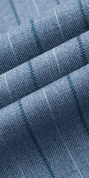 Blue and grey stripes 100% wool suit for men.