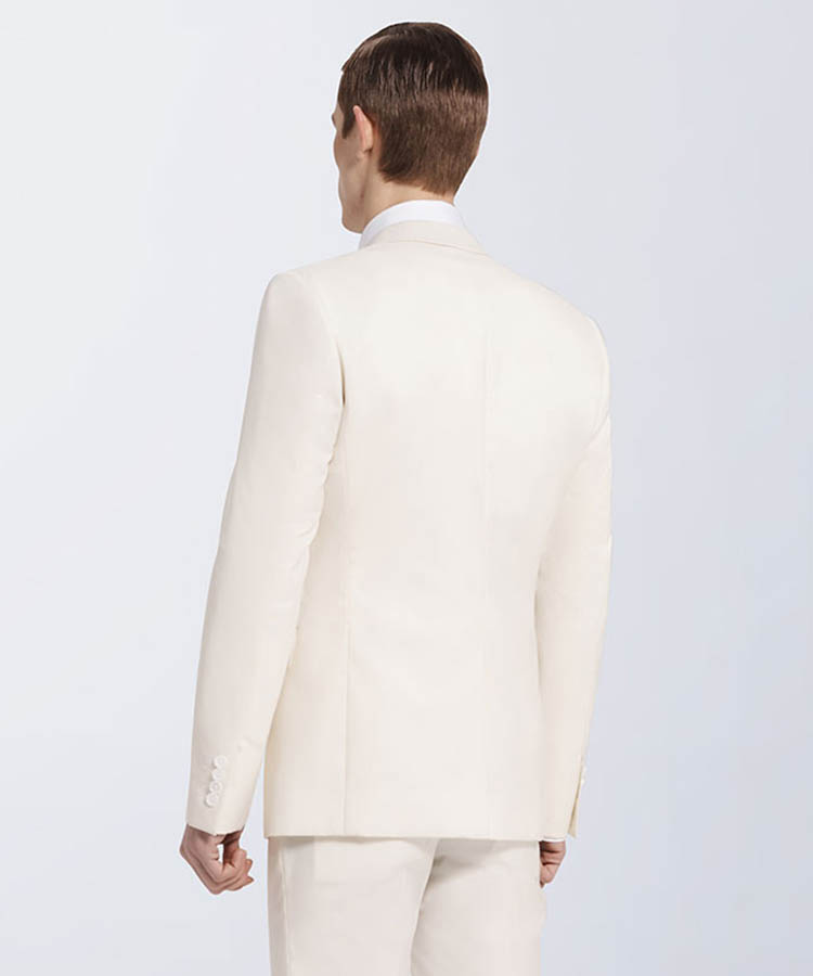 White 100% wool high-quality fit suit