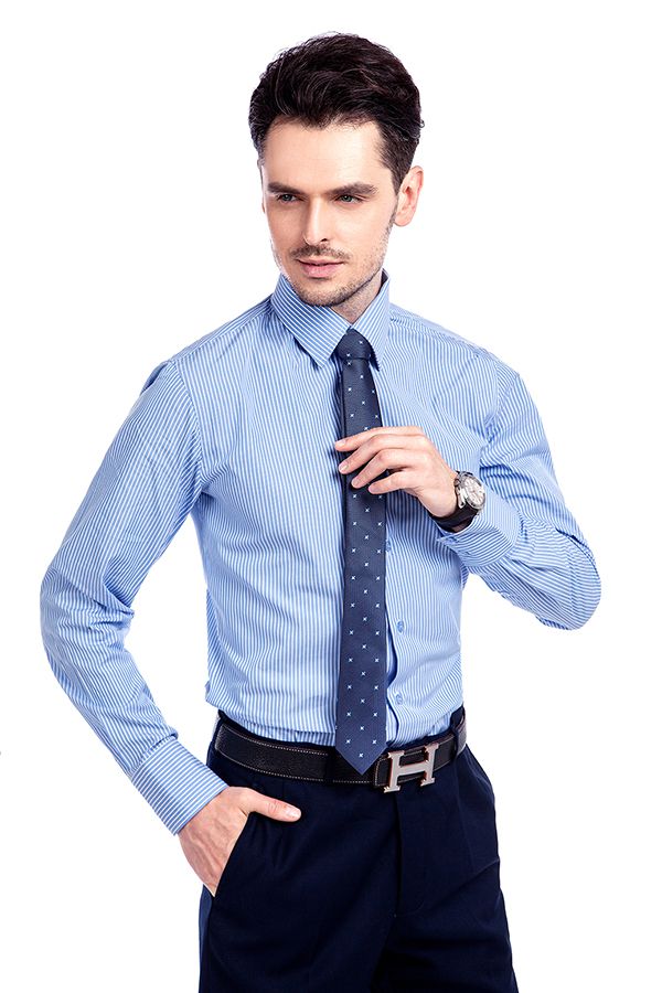 Blue Stripes Formal Dress Shirt for Men 