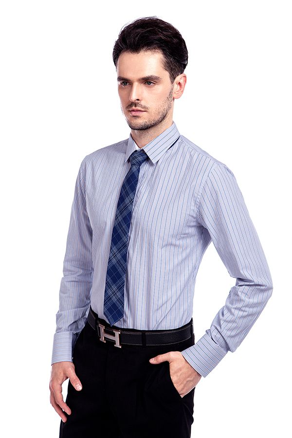 Blue Stripes Made to Measure Shirt for Men