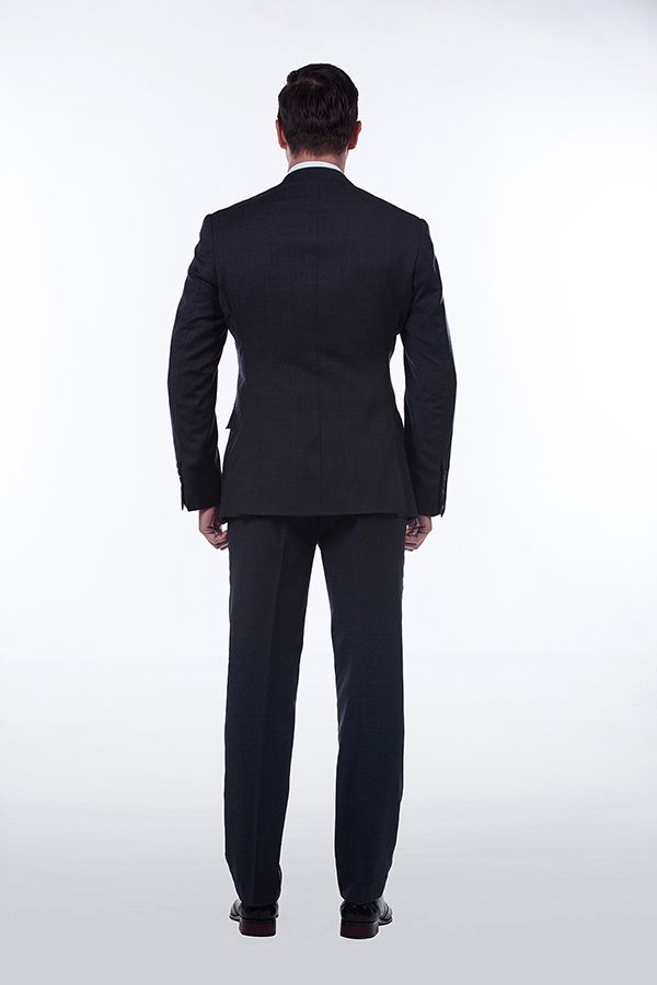 Luxury Premium Grey Plaid Suit 