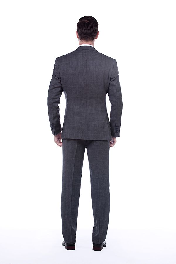 New dark Grey windows slim fit custom suits for man 