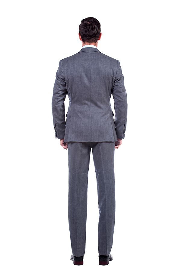 New design 2 pieces grey custom suit 