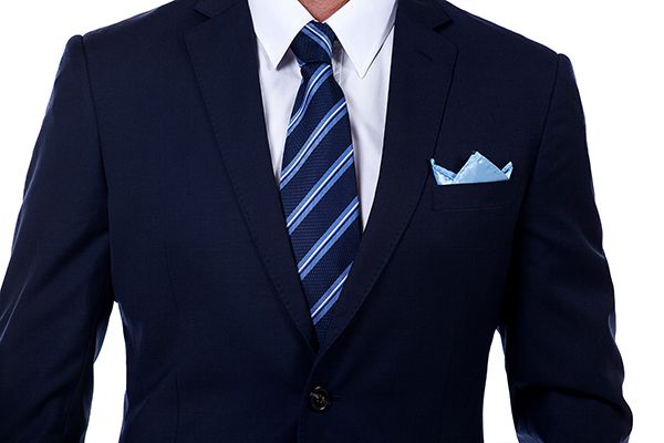 Solid navy blue made to measure suit 