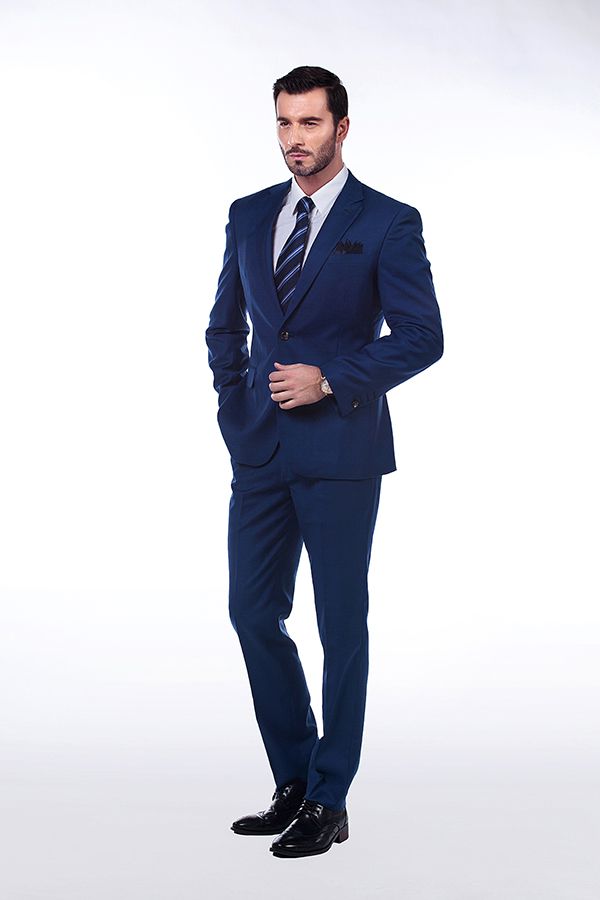 Solid blue made to measure suit 