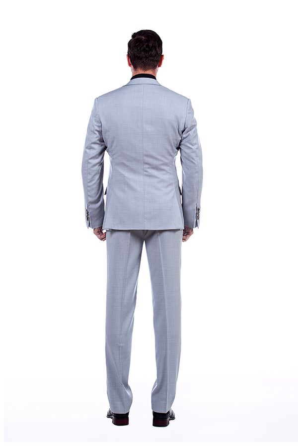 Solid light Grey tailored suit 