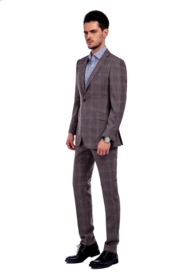 Made to Measure Premium Grey Checks Business Suit 