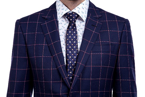 2016 Newly Navy Blue Checks Custom Made Suit