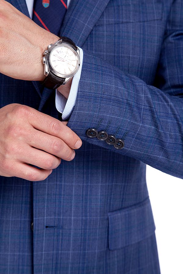 New Arriving Premium Blue Checks Wool Suit for Men