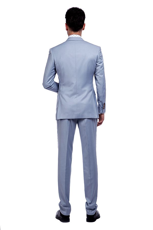 Super Wool Light Blue Custom Made Suit