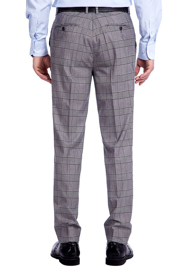 Made to Measure Grey Checks Wool Suits for Men 