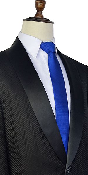 black small squares jacquard one button unique wedding suit for groom 