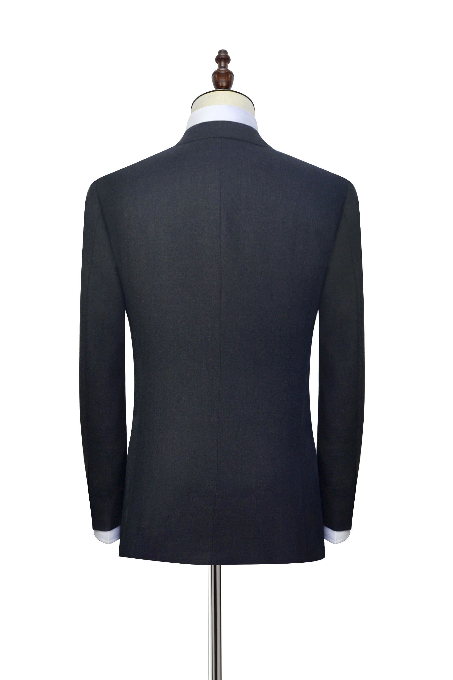 Black tweed Notched lapel custom suits for formal 