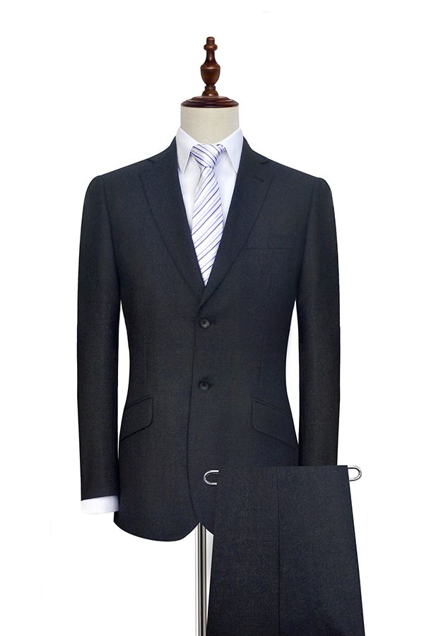 Black tweed Notched lapel custom suits for formal 