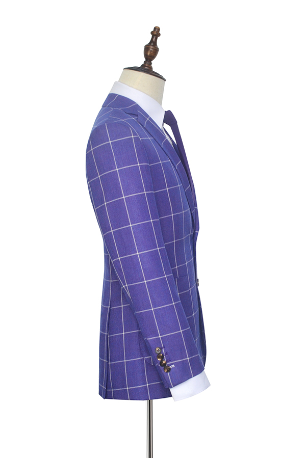 Violet purple wool two Patch pockets custom suit for men