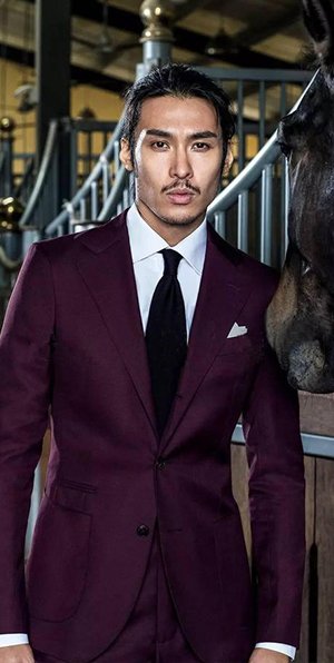 wine red wool two button custom wedding suit for groom 