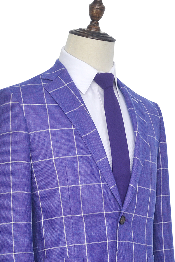 Violet purple wool two Patch pockets custom suit for men