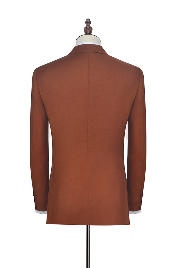  rust red wool two button custom suit for office